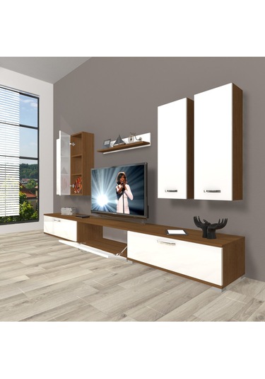Decoraktiv Eko 8d Slm Tv Ünitesi Tv Sehpası Ceviz - Beyaz