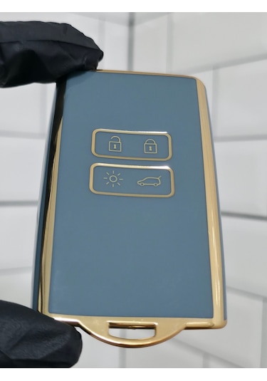 Renault Austral Megane E-tech Talisman Clio Uyumlu Anahtar Kılıfı Gri - Gold