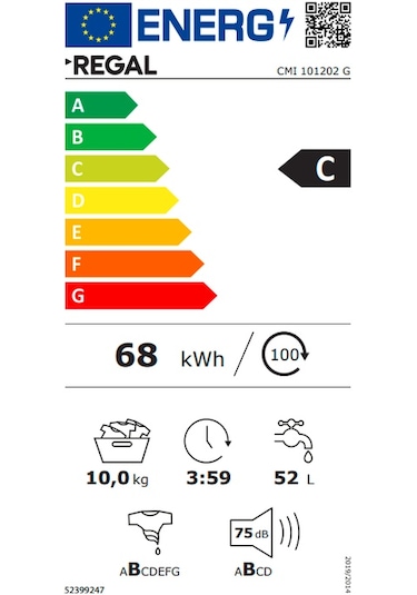 Regal CMI 101202 G 1200 Devir 10 KG Çamaşır Makinesi
