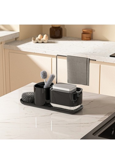 Ulzyvf Pratik 2'li Sabunluk, Sünger Ve Bez Askılı Sızdırmaz Lavabo Organizatörü Beyaz Beyaz