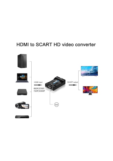 Sones Mını Mhl/hdmı - Scart Video Dönüştürücü Ölçekleyici Siyah