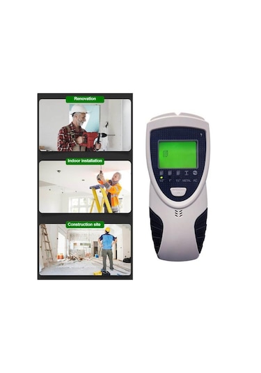 Canlı Ac Kablo Algılamalı 5'i 1 Arada Duvar Dedektörü Saplama Bulucu Arkadan Aydınlatmalı Ekran 5 Mod 3 Derinlik Metal Ahşap Kablo Takip Cihazı