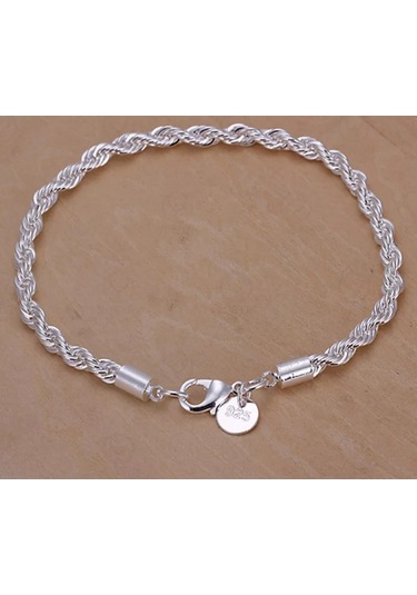 925ayar Gümüş 4 Mm Dalga Zinciri Bileklik
