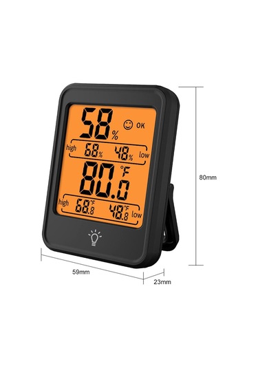 Jms Büyük Lcd'li Dijital Higrometre Termometre İç Mekan Sıcaklık Ve Nem Ölçer Monitör Ölçer  Beyaz