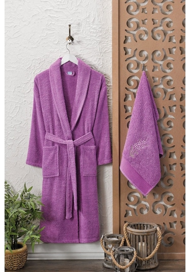 Elmira Erkek/Kadın Havlulu Banyo Bornozu Pamuklu Bay Bayan Bornoz (482439539)