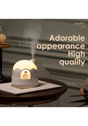 Geeroyoo 350ml Usb Mikro Nemlendirici Ve Gece Lambası - Sessiz Çalışma, Sürekli/aralıklı Buhar Modu, Ev/ofis Kullanıma Uygun Beyaz/pembe