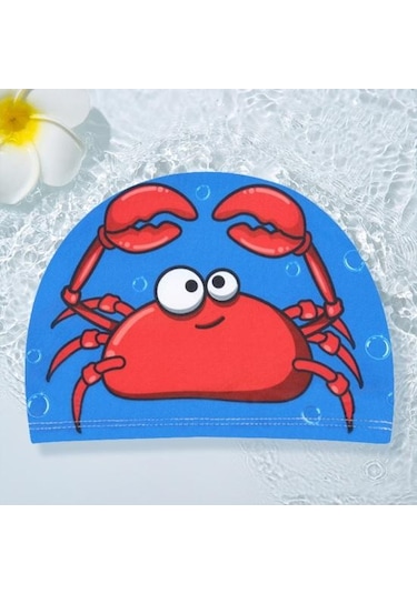 Yüzme Şapkası Nefes Yüksek Elastik Çabuk Kuruyan Kulak Koruyucu Karikatür Baskı Yüzme Havuzu Şapkası Çocuklar İçin Fish Çok Renkli