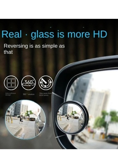 Createtech Yuvarlak Yardımı Vites Sürüş Nokta Küçük Kör Güvenlik Aynası Beyaz Ayna 360 Derece 2 Wt