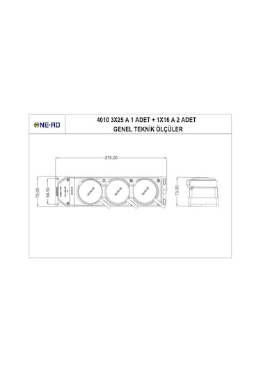 Ne - Ad 4010 Kauçuk 1 Trifaze - 2 Monofaze Grup Priz