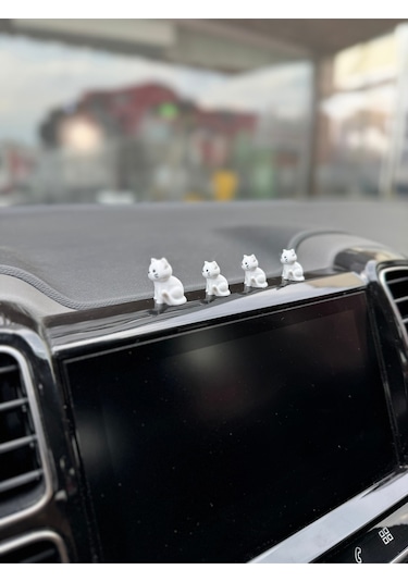 4 Parça Sevimli Kedi Ailesi Dikiz Aynası Süsü - Kedi Ayna Süsü Araba Süsü Torpido Süsü Oto Aksesuar