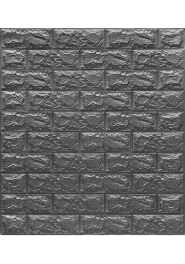 Nw02 Kendinden Yapışkanlı Gri Tuğla Duvar Kağıdı Paneli 6 Adet