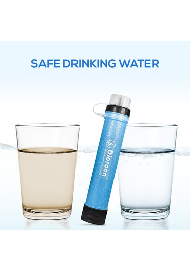 Mufunye Hafif Mavi Dışarıda Kullanıma Uygun Su Filtresi - 3 Aşamalı Filtrasyon, 1500 Litre Kapasite, 400 Ml/dakika Hız, Kamp Ve Yürüyüş İçin