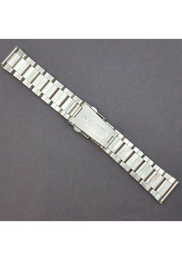 Çelik Metal Kol Saat Kordonu Yandan Basma Anahtarlı 24 Mm (B-02)