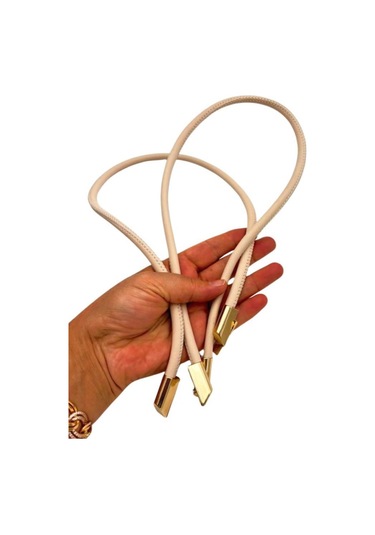 Çanta Aksesuar 60 Cm Krem Renk Trend Model Çift Çanta Sapı