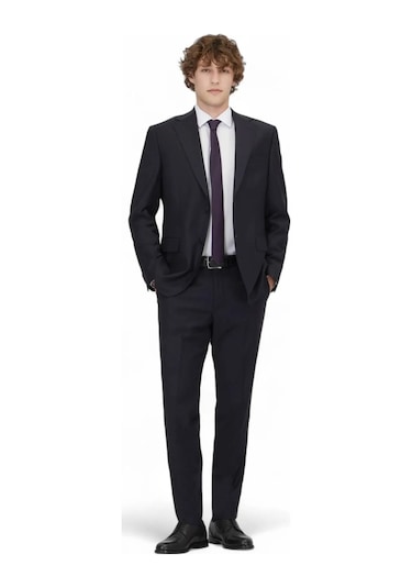 Kip Erkek Modern Fit Yün Karışımlı Takım Elbise Tkm-2068 Lacivert Lacivert