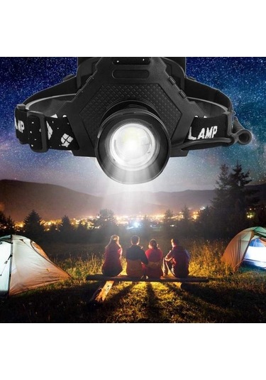 Ulzyvf Zoom Xhp70 Usb Teleskopik Siyah Şarj Lambası Kafa Işık Güçlü Far Dış Balıkçılık Aydınlatma Aj Siyah