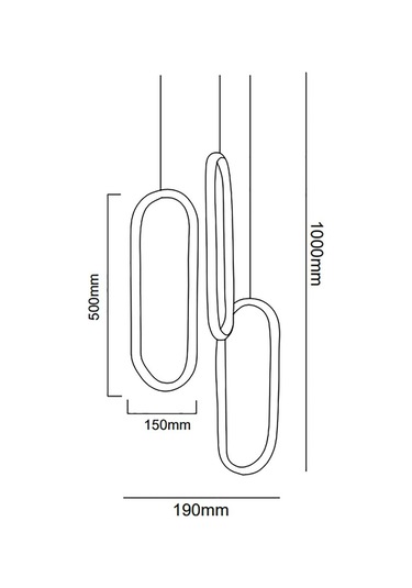 Tra30074 Eco 3X(50X15 Cm) Led Avize Sarkıt Küpe3