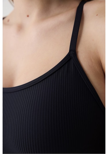 Penti Ribbed Micro Bonding Siyah Üst