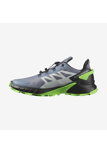 Salomon 473158 Supercross 4 Flint Stone/black/green Gecko Erkek Outdoor Ayakkabı Gri