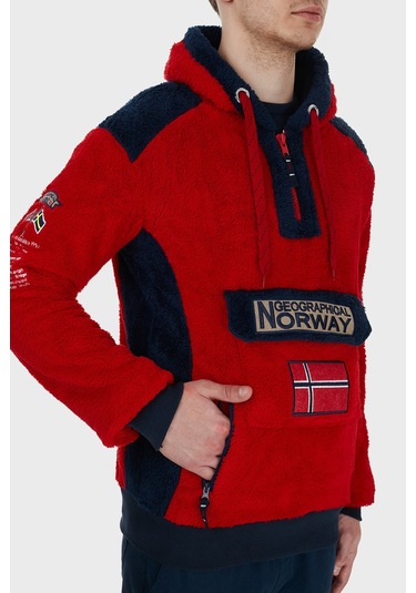 Norway Geographical Erkek Sweat Gymclasssherco Kırmızı Kırmızı