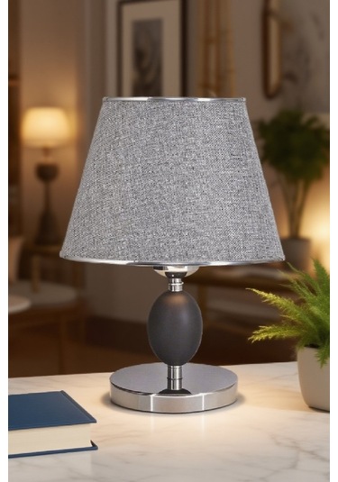 Yumurta Gövde Masa Lambası Gece Lambası Dekoratif Abajur Gri