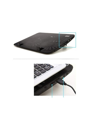 15.6-17 İnç Dizüstü Bilgisayar Soğutucu Soğutma Pedi - İnce Powered 2fans