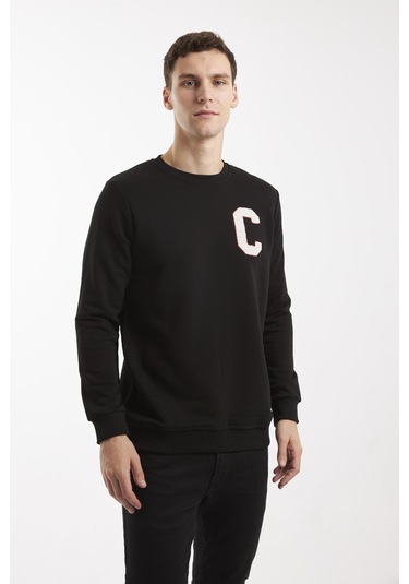 Boston Siyah O-yaka Sweatshırt Siyah