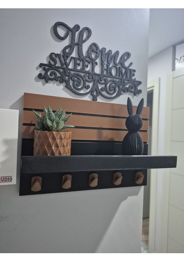 4'lü Dekoratif Anahtarlık Askısı Seti Biblo- Duvar Yazısı-saksı