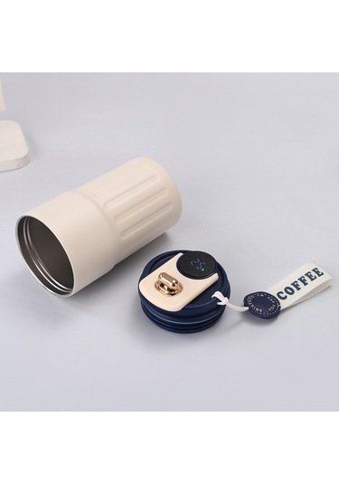 Pazly 316 Paslanmaz Çelik Araba Kahve Fincanı Termos Beyaz Beyaz