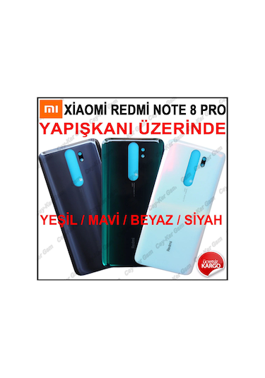 Xiaomi Redmi Note 8 Pro Arka Pil Kapak Cam Batarya Kapağı