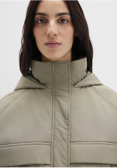 Mavi - Kapüşonlu Haki Ceket 1110348-71818 Yeşil