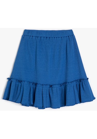 Koton Etek Dokulu Beli Lastikli Fırfır Detaylı Mavi 4skg40048ak Mavi