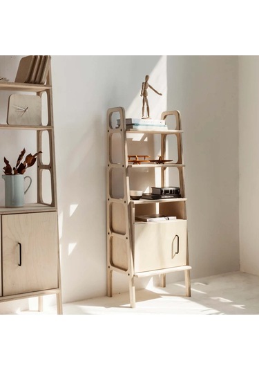 Woodesk Lago, Ahşap Kitaplık Ve Raf Ünitesi, 140x50 Natural Renk