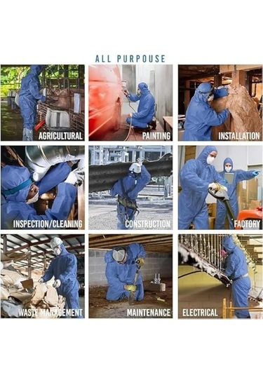 Willowhaven Navy Blue 2xl 5 Adet Tek Kullanımlık Tulum 35gsm