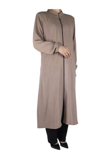 Kadın Ayrobin Kumaş Önü Fermuarlı Vatkalı Cepli Kap Siyah