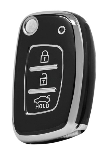 Hyundai Santafe Elentra Solanis İ20 İoniq İ30 Tucson İx35 3 Buton Nano Anahtar Kılıfı Siyah
