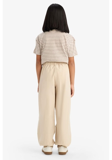 DeFacto Kız Çocuk Paraşüt Jogger Paça Pantolon E0160A825SMBG286 Bej
