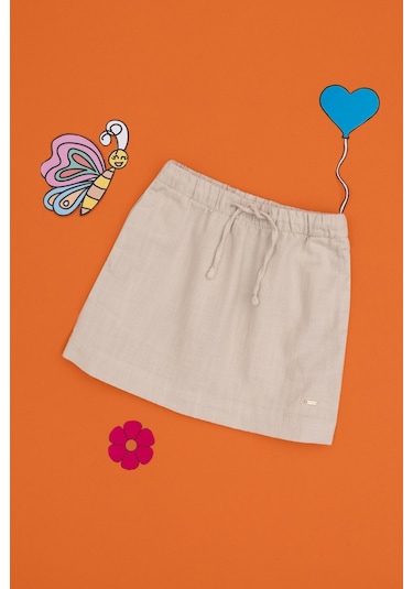 U.s. Polo Assn. Kız Çocuk Bej Etek Dokuma 50304328-vr011 Bej