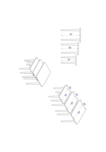 Flora ESTE  Sehpa Ahşap Ayaklı Üçlü Zigon (BEYAZ)