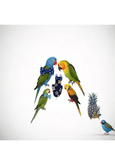 Fochsia Mavi Çiçek Desenli Papağan Ve Güvercin Bezi, Nefes Alabilir, Sızdırmaz, Ayarlanabilir, Moda Çiçek Baskı.