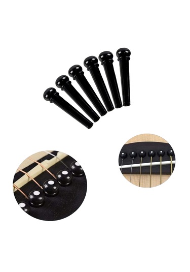 Midex Sn-10bk Akustik Gitar Köprü Pimi 6 Adet Siyah