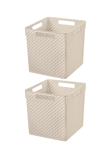 El Casa 2 Adet, 23 Litre Depolama Kutuları Depolama İçin 2 Adet, 23 Litrelik Kutular. 200723616 Kahverengi-gri