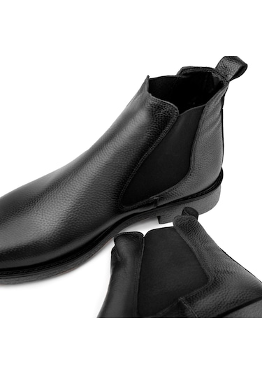 Ducavelli Edinburg Hakiki Deri Kaydırmaz Taban Chelsea Günlük Bot Siyah