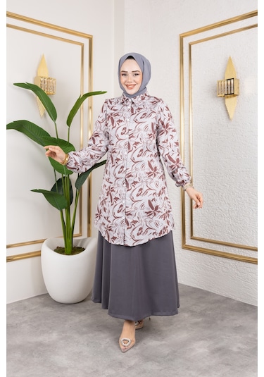 Etekli İkili Takım - Kahverengi / T0106 Kahverengi