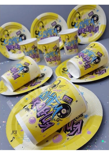 Love Land 12 Kişilik Parti Tek Kullanımlık Tabak Takımı 166297429 Diğer