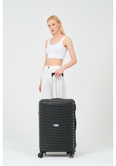 Keo-plus Siyah Orta Boy Silikon Kırılmaz Pp Valiz Siyah