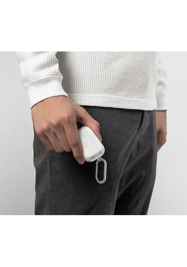 Unıq  Airpods Uyumlu Pro 2 İçin Kılıf Glase Tpu Kılıf Karabinalı 147855444 Beyaz