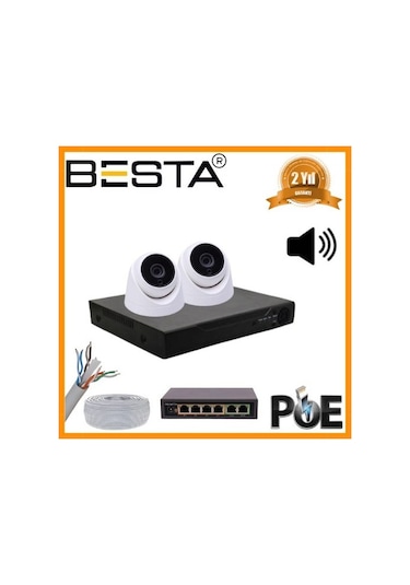 5 1440p 2 İç Mekan Kamerali Dahi Li Mi Krofonlu Ip Poe Güvenlik Seti