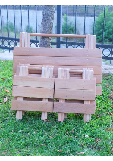 Açılır Kapanır Ahşap Tabure 35 Cm Şık Ve Dayanıklı Natural