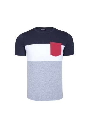 T8592 Dewberry Erkek T-shırt-açık Lacivert Açık Lacivert